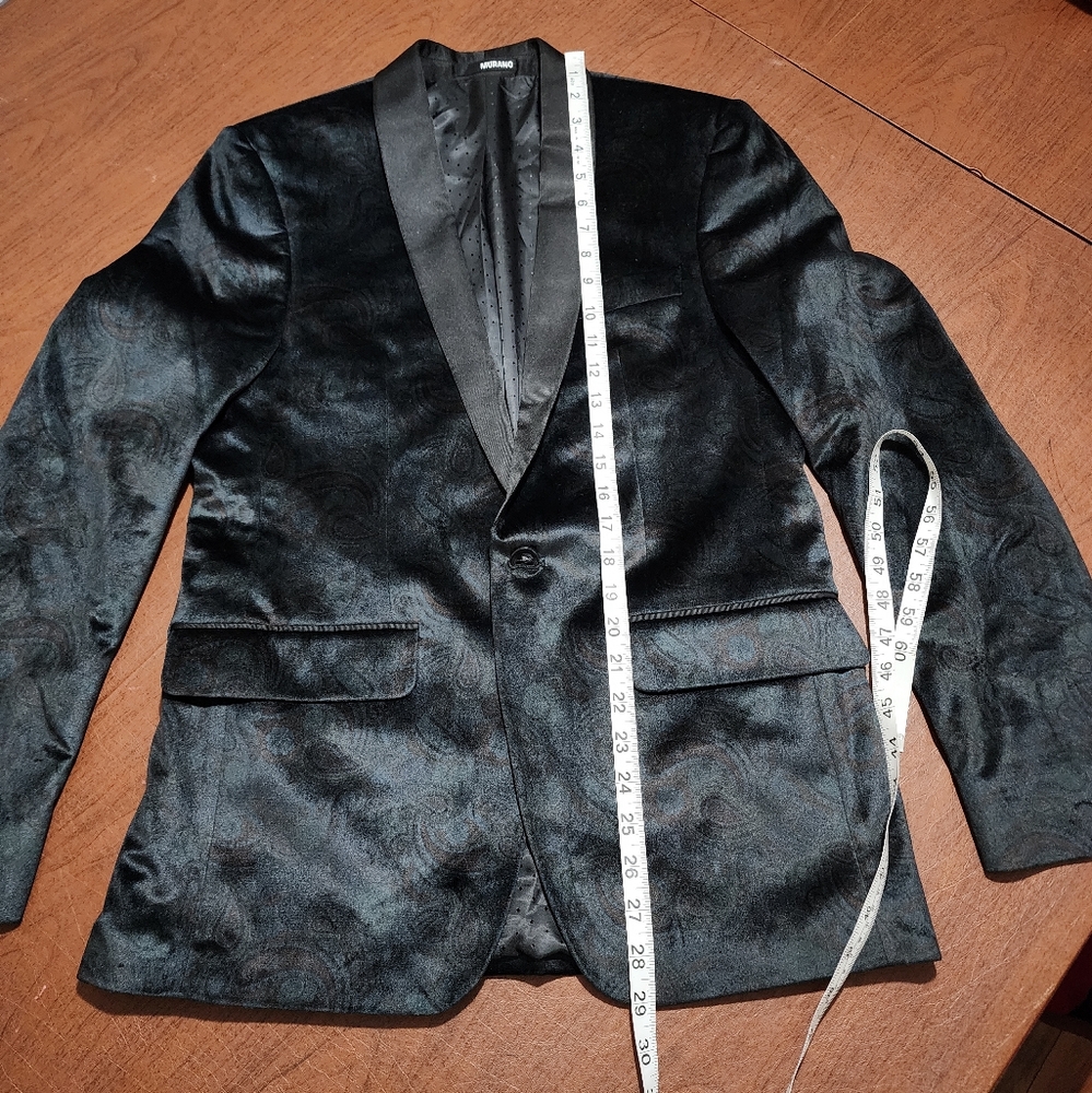 Murano Elegant Black Men's Blazer Jacket - Picture 2 of 10